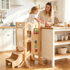 Foldable Toddler Standing Tower & Montessori Weaning Table and Chair Set