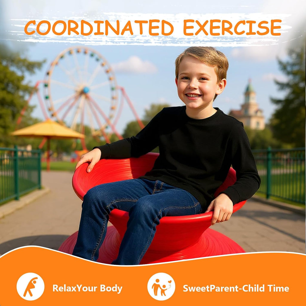 360°Rotating Gyro Swivel Stool, Ergonomic Sensory Spin Chair for Indoor & Outdoor Use, Modern Spinning Chair for Under 7 Years Old