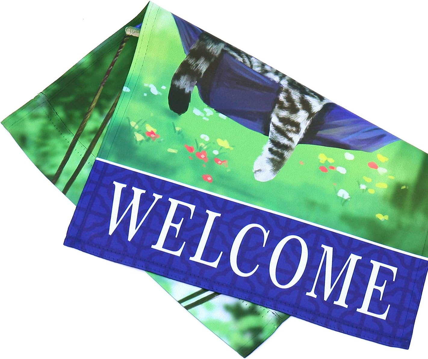 Welcome fall cat garden flag for outside 12x18, seasonal flags with cats double sided house flags, House Yard Lawn Decor Holiday Funny Garden Yard Decoration