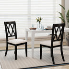 GOFLAME Wooden Dining Chairs Set of 4, Farmhouse Kitchen Chairs with X-Shaped High Backrest and Padded Seat, Armless Side Chairs with Rubber Wood Legs for Dining Room, Living Room, Restaurant