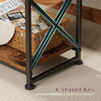 Simple Trending Side Table, End Table with 3 Tiers Open Shelves, Bedside Table for Sofa Couch, Nightstand, Living Room, Bedroom, Rustic Brown