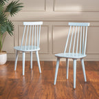 SAFAVIEH Furniture - Burris Side Chair Set of 2 - Pale Blue - Solid Wood - Modern Clean-Line Design - Ideal for Dining Room, Kitchen, Living Room, 17.7" Seat Height (AMH8511G-SET2)