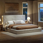Evermagin White King Upholstered Cloud Bed Frame with Headboard