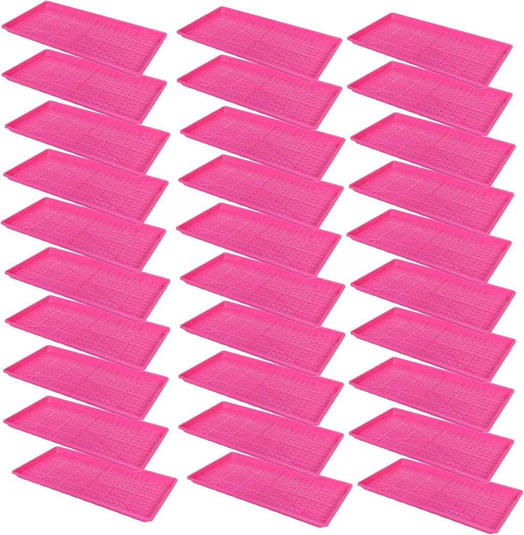SUNPACK 10" x 20" Heavy Duty Mesh Plastic Seed Starting Tray, Magenta, 1" (Pack of 30) - Ensures Water Drainage and Aeration, Perfect for Greenhouses or Indoor Gardening