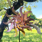 360 Degree Metal Wind Spinner - Classical Willow Leaves Design for Patio, Lawn & Garden Decor