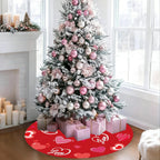 Valentine's Day Tree Skirt Valentine's Decor 36" Love Heart Clover Double Sided Print Mat for Trees St Patricks Day Decor Holiday Party Garden Indoor Home Decorations