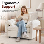 Korser Oversized Accent Chair, 39.3" Wide Arm Chairs for Living Room & Bedroom, Modern Lounge Chair, Upholstered Mid-Century Reading Chair, Comfy Living Room Chair, Single Sofa Chair, Chenille, Beige