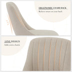 Dining Chairs Set of 6,Modern Fabric Upholstered Kitchen Chairs with Solid Oak Legs,Weight Capacity 300lbs,Easy Clean Fabric,Ergonomic Curved Back (Beige 6PCS, Oversized)
