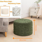 Round Foam Stuffed Pouf Ottoman Seamless All-One Foam Ottoman Foot Rest | Seamless All-One Foam,Modern Floor Pouf Foot Rest Seating For Living Room Bedroom or Couch Stylish Home Office Decor Accent
