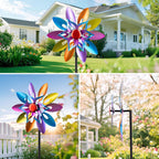 Wind Spinners Outdoor Garden Decor, 13 Inches Metal Windmill Yard Decorations Outdoor, Wind Pinwheels Gardening Gifts for Women Mom Backyard, Patio, Lawn Decor
