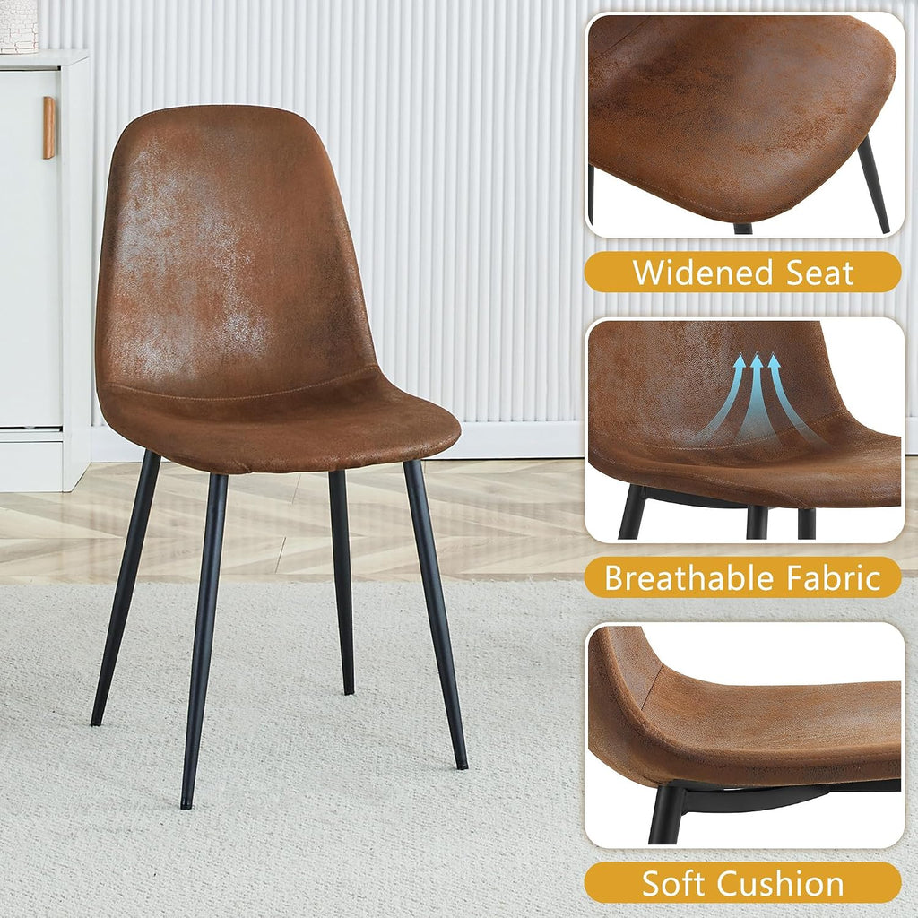 Round Dining Table Set for 4, Round Kitchen Dining Table and Chairs Set for 4,46.5" Modern Dining Room Table Set for 4 with Upholstered Chairs for Small Space Kitchen Office Cafe Apartment