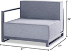 Sensation Indoor/Outdoor Modular in Grey Acrylic Fabric with TPU Coating Aluminum Frame. Include one Decoration Pillow 18"x18" in White. Each Chair Sold Separately