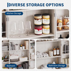 72'' Tall Kitchen Pantry Cabinet, Freestanding Tall Cupboard Storage Cabinet with 2 Barn Doors & 3 Drawers, Adjustable Shelves, Large Farmhouse Pantries for Living Room, Dining Room