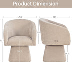 VKNOW Upholstered Swivel Dining Chairs Set of 2, Modern Dining Room Chairs with Barrel Back, Accent Arm Chair for Dining Room, Living Room, Bedroom, Vanity, Khaki