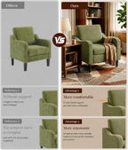 LEVELEVE Accent Arm Chair – Olive Green, Upholstered Scooped Comfy Reading Chair for Living Room, Bedroom, Apartment, Waiting Room