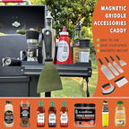 Magnetic Griddle Grill Caddy Organizer,Grill Caddy with Magnetic Tool Holder for Grilling BBQ,Space Saving Magnet Utensils Holder for Outdoor Blackstone Griddle