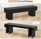 Tribesigns 63“ Extra Long Entryway Bench, Indoor End of Bed Bench for Bedroom, Farmhouse Wooden Shoe Seat Dining Bench for Dining Room, Living Room, Hallway, Black