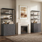 SICOTAS 71" Tall Book Shelf with Doors 5 Tier Bookshelf Bookcase