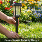DOESLAG 12 Pack Solar Lights Outdoor, Modern Solar Pathway Lights Outdoor, Waterproof Auto On/Off Garden Lights for Yard, Landscape Path, Walkway, Driveway Decor (3000K Warm White)