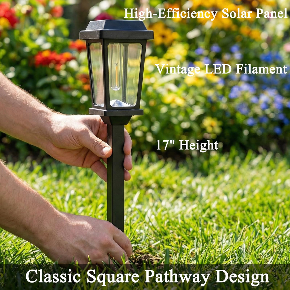 DOESLAG 12 Pack Solar Lights Outdoor, Modern Solar Pathway Lights Outdoor, Waterproof Auto On/Off Garden Lights for Yard, Landscape Path, Walkway, Driveway Decor (3000K Warm White)