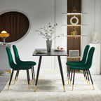 Velvet Green Dining Chairs Set of 4 - Upholstered Kitchen & Dining Room Chairs with Metal Legs, Mid-Century Modern Chairs for Living Room Dining Room Kitchen Bedroom