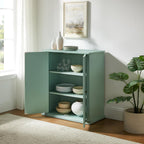 Crosley Furniture Holbrook Traditional Stackable Kitchen Storage Pantry, Accent Cabinet, Bathroom Storage, Distressed Seafoam Blue