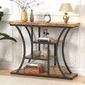 41.3" Industrial 4 - Tier Console Table with Curved Metal Frame, Narrow Long Sofa Table & Entryway Table with Storage Shelves for Living Room, Accent Table for Hallway Furniture Foyer