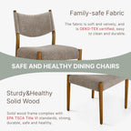KISLOT Dining Chairs Set of 4, Ergonomic Upholstered Wood Chairs, Brown | Mid Century Modern Dining Room Chairs, Ergonomic Farmhouse Kitchen Chairs with Solid Rubber Wood Frame, Antique Walnut Leg