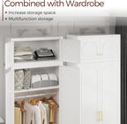 86" Tall Wardrobe Closet with Doors and Adjustable Shelves, White | Metal Armoire Wardrobe Closet, Wardrobe Cabinet with Hanging Rod, White Clothing Storage Cabinets for Bedroom, Home Office