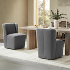 KISLOT Dining Chairs with Casters No Assembly Upholstered Wingback Single Sofa Armless Deskchair for Bedroom Waiting Room Kitchen Diningroom