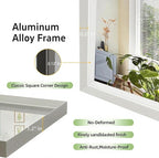 40” x 30” White Bathroom Mirrors for Over Sink, Rectangular Vanity Mirror, Metal Framed Decorative Mirror for Living Room, Bedroom, Tempered Glass, Anti-Rust, Horizontal/Vertical