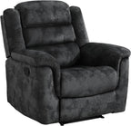 EBELLO Manual Recliner Chair, Soft Fabric Recliner Sofa with Overstuffed Armrest and Backrest for Living Room, Bedroom, Grey