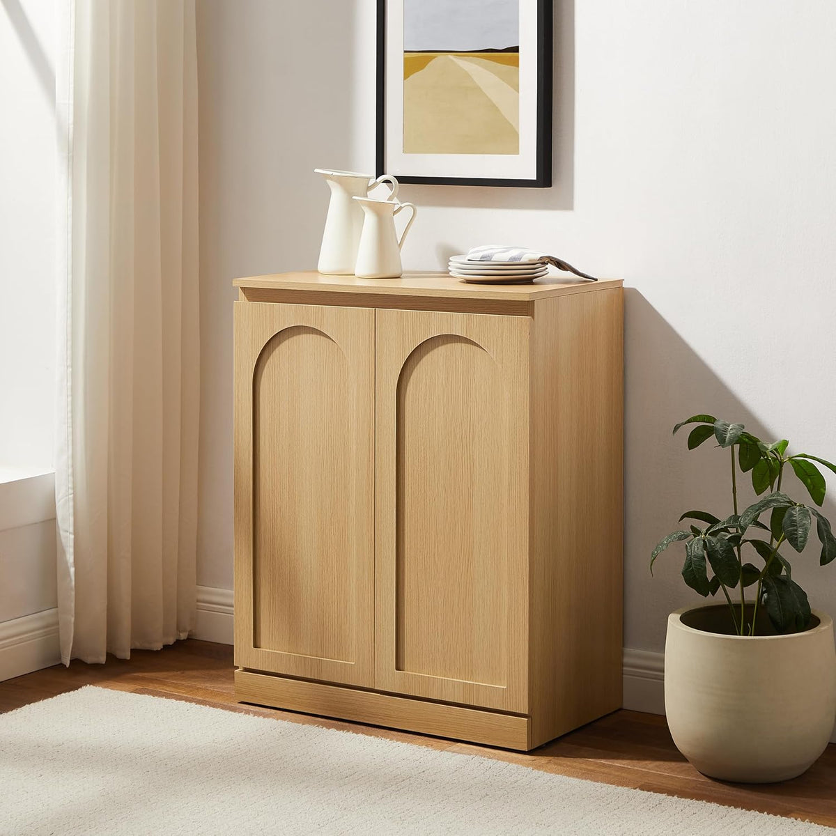 Crosley Furniture Marco Modern Kitchen Pantry Storage Cabinet with Shelves, Dining, or Laundry Room, Ash