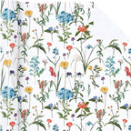WRAPAHOLIC Floral Wrapping Paper Roll - Mini Roll - 17 Inch x 33 Feet - Wildflower Wrapping Paper Perfect for Girls Women Birthday, Wedding, Bridal Shower