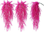 RECUTMS Artificial Plants Fake Hanging Vine Plant Hanging Eucalyptus Vine Artificial Leaves Greenery Plastic Plants for Indoor Bedroom Wall Decoration Outdoor Porch Home Wedding Decor(Pure Fuchsia)
