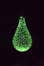 Artisan Crafts and Design 7” Glow in The Dark Hand-Blown Teardrop Glass Ornament Indoor and Outdoor Garden Decor