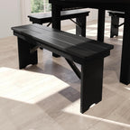 Flash Furniture Hercules Commercial Farmhouse Folding Bench, Antique Solid Pine Entryway Bench, Foldable Locking Legs, 40" x 12", Black Wash