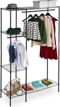 Relaxdays Open Clothes Rack, Black, 180 x 120 x 45 cm