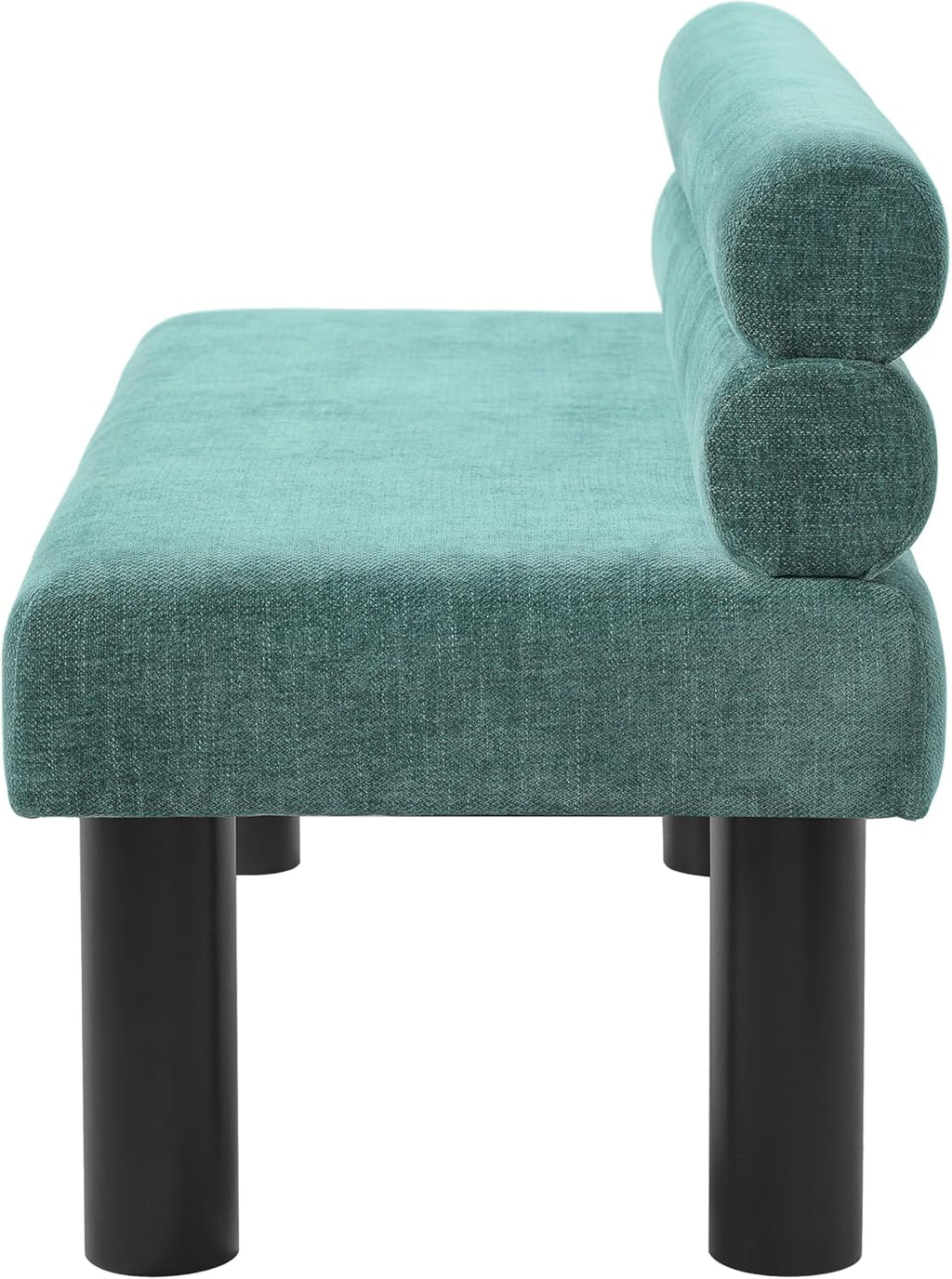 51'' Small Dining Bench with Back, Upholstered Armless Kitchen Banquette Seating, Minimalist Comfy Mini Loveseat Sofa, Modern Entryway Bench with Wood Leg for Dining Living Room Apartment (Green)