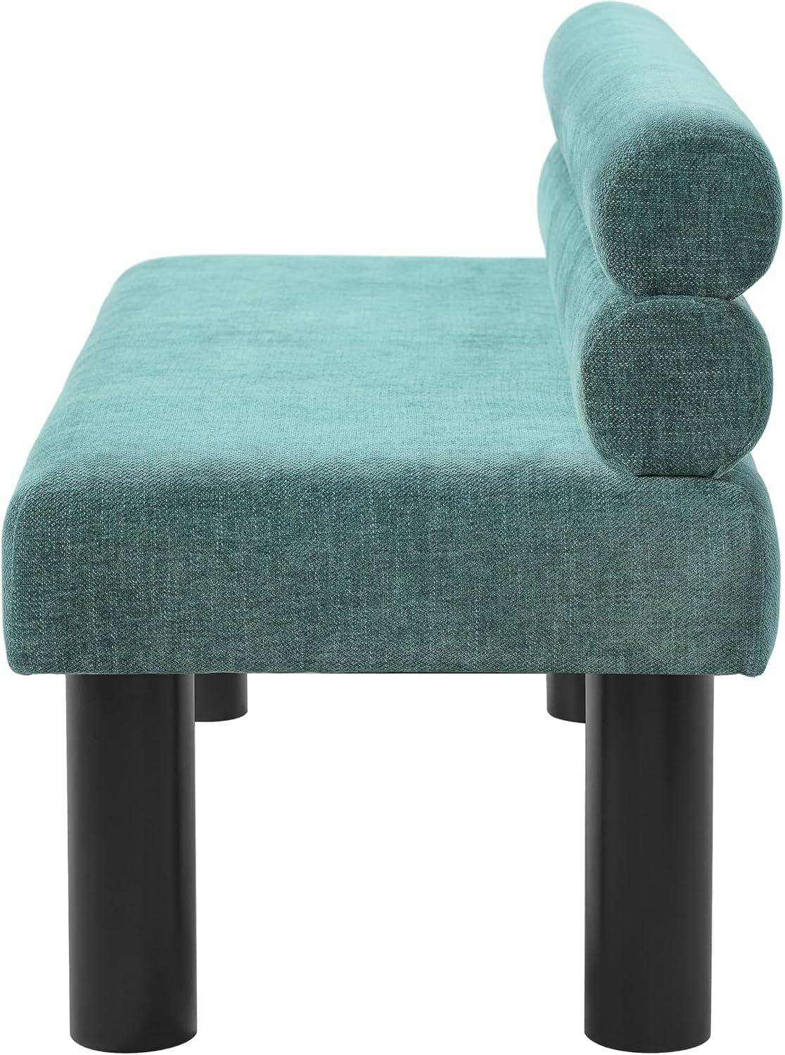 Christopher Knight Home Wally Fabric Upholstered Dining Bench, Long Dining Room Chair, Wooden Entryway Bench, Bedroom End of Bed Bench, Teal Green+Black