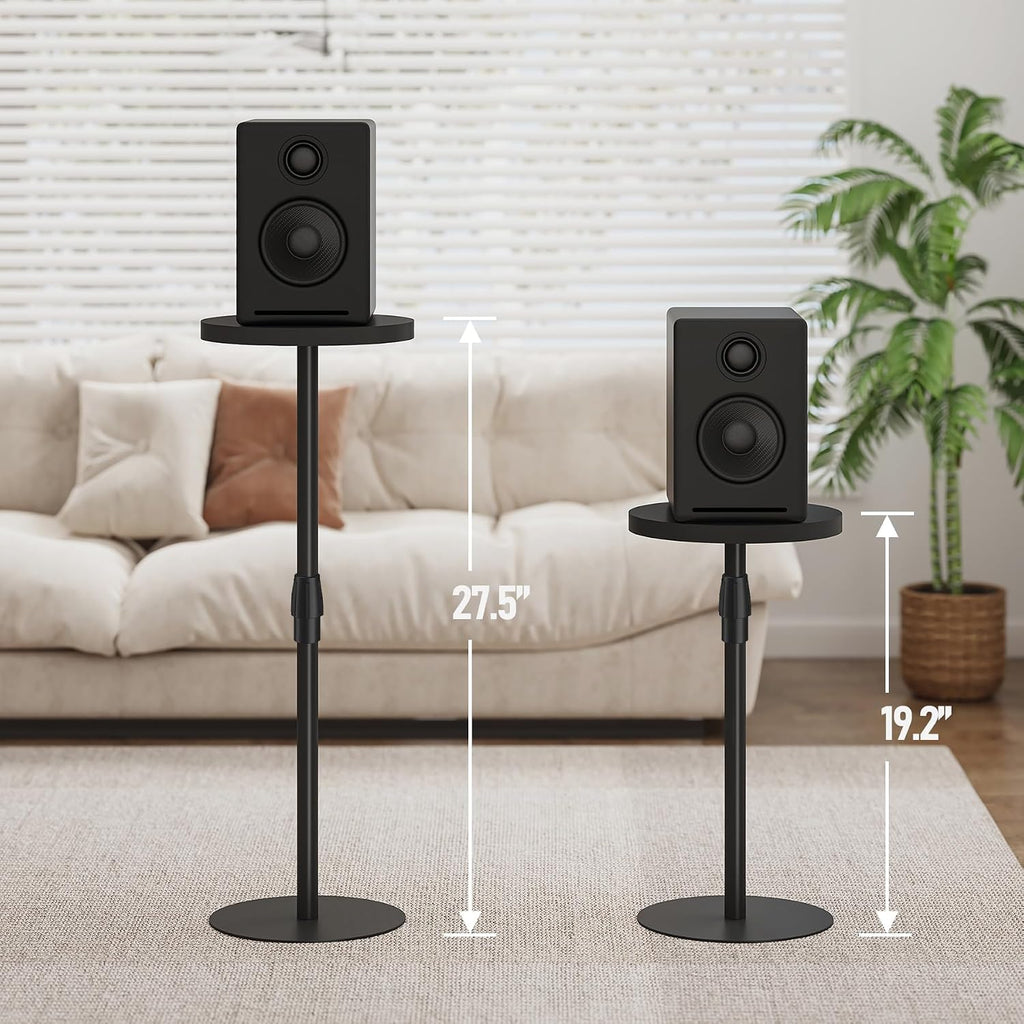 TUTOTAK Tall Round Side Table, Small End Table, Drink Table, Pedestal Side Table, livingroom, Black TB01BK096