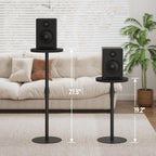 TUTOTAK Tall Round Side Table, Small End Table, Drink Table, Pedestal Side Table, livingroom, Black TB01BK096