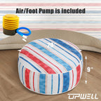 UPWELL Waterproof Inflatable Outdoor Ottoman Pouf,Portable Patio Footrest, Durable & Stylish, Perfect for Garden, Pool, Camping & Home Use - D20 xH9（LeisureLift）