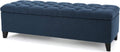 Christopher Knight Home Ottilie Fabric Storage Ottoman, Dark Blue, 17.75"D x 51.5"W x 15.75"H