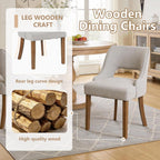 ClinQ Wooden Dining Chairs Set of 6, Modern Fabric Upholstered Kitchen Chairs Dining Chair, Mid Century Modern Chair for Kitchen Dining Room, Farmhouse Kitchen Chairs, Light Gray-Walnut Legs