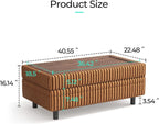 LINSY HOME Sectional Sleeper Sofa Storage Ottoman Bench, Convertible Coffee Table Plush Corduroy Couch Ottoman Footstool for Living Room, Bedroom Entryway and Family Room, Brown