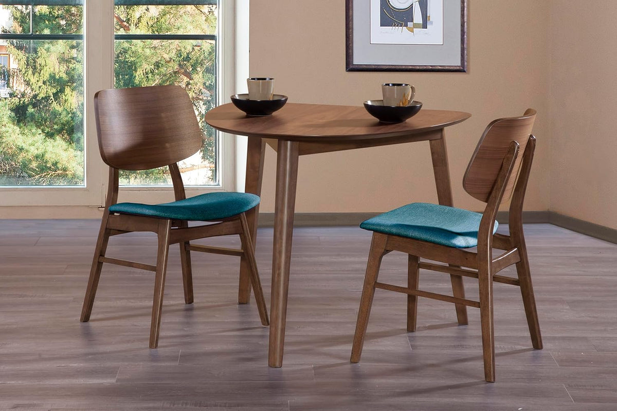 New Classic Furniture Oscar 3-Piece Wood Corner Table Set in Teal