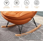 Home Living Room Bedroom Rocking Chair Chair with High Backrest,Rocking Chair Adult Lazy Sofa Can Recline,Comfortable Living Room Rocking Chair with Footstool,H,One Size