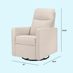 Davinci Gabby Pillowback Swivel Glider in Beach, Greenguard Gold & CertiPUR-US Certified