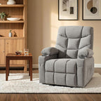 MCombo Power Lift Recliner for Elderly, Fabric 7287 (Light Grey, Medium)